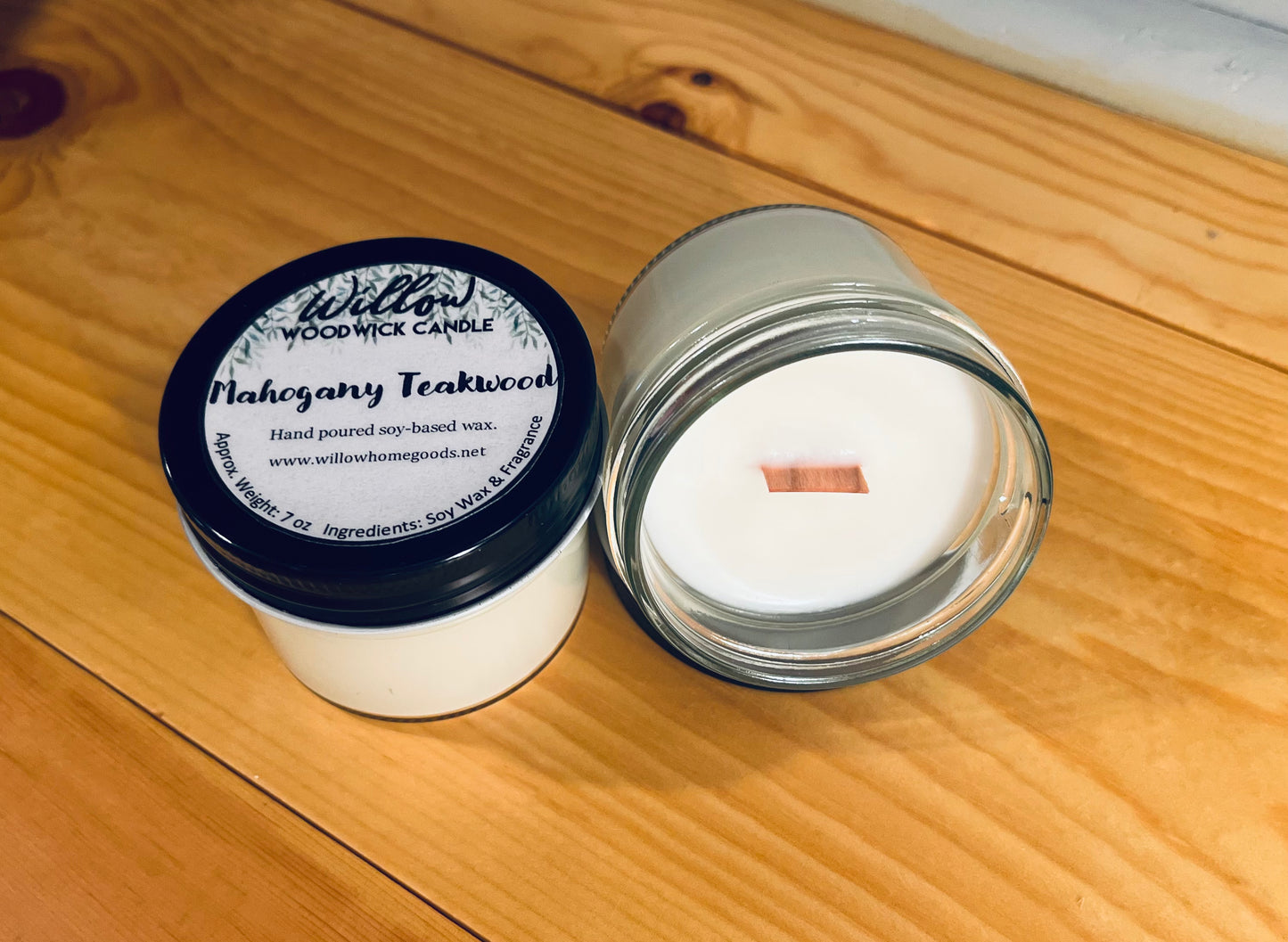 7oz Mahogany Teakwood Woodwick Candle