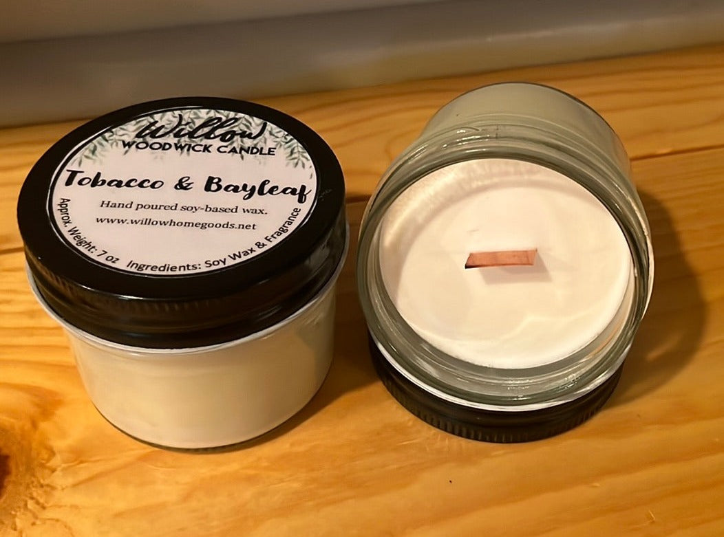 7oz Tobacco & Bayleaf Woodwick Candle